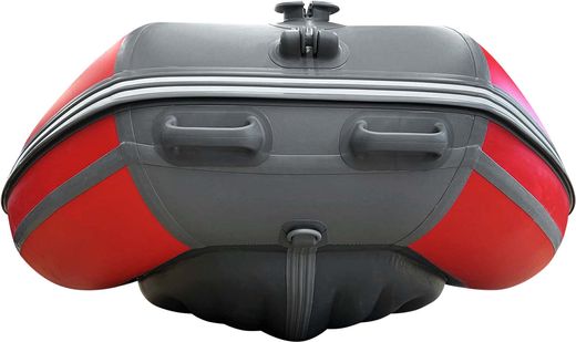 Надувная лодка ПВХ, Адмирал 360 НДНД, роульс, рым, накладки, красный/серый