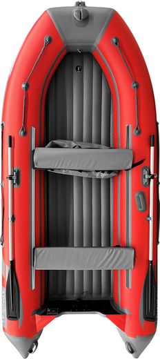 Надувная лодка ПВХ, Адмирал 360 НДНД, роульс, рым, накладки, красный/серый
