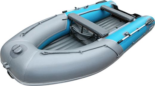 Надувная лодка ПВХ, Адмирал 375 S НДНД,  роульс, рым, накладки, голубой/серый