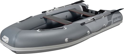 Надувная лодка ПВХ, Адмирал 375 S НДНД,  роульс, рым, серый