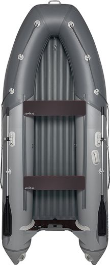Надувная лодка ПВХ, Адмирал 375 S НДНД,  роульс, рым, серый