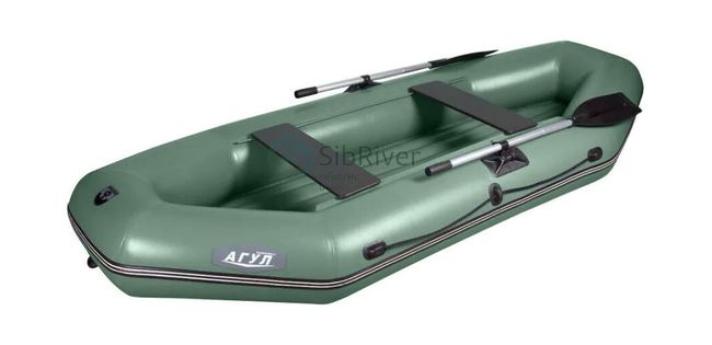 Надувная лодка ПВХ Агул 300 НД, зеленый, SibRiver