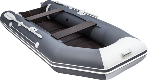 Надувная лодка ПВХ, АКВА 2800 слань-книжка киль, светло-серый/графит