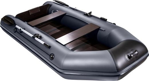 Надувная лодка ПВХ, АКВА 2900 слань-книжка киль, графит/черный
