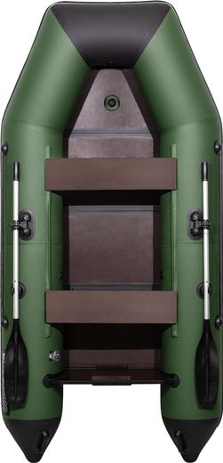 Надувная лодка ПВХ, АКВА 2900 слань-книжка киль, зеленый/черный