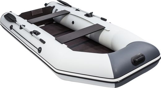 Надувная лодка ПВХ, АКВА 3200 слань-книжка киль, светло-серый/графит