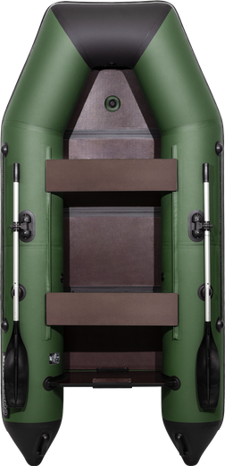 Надувная лодка ПВХ, АКВА 3200 слань-книжка киль, зеленый/черный
