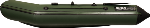 Надувная лодка ПВХ, АКВА 3200 слань-книжка киль, зеленый/черный