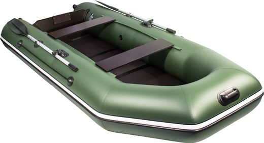 Надувная лодка ПВХ, АКВА 3200 слань-книжка киль, зеленый