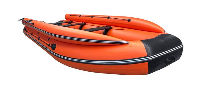 Надувная лодка ПВХ Allaska Tonna 520 Lux, фальшборт, оранжевый/черный, SibRiver