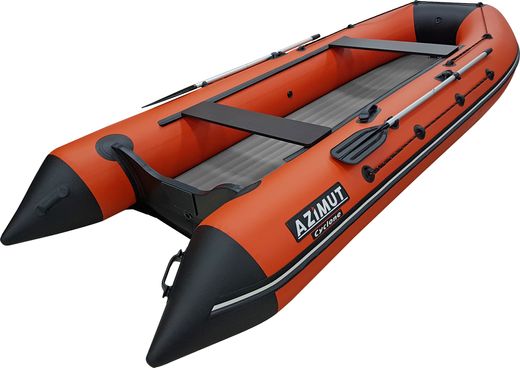 Надувная лодка ПВХ, AZIMUT Cyclone 435 НДНД, оранжевый/черный