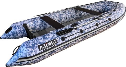 Надувная лодка ПВХ, AZIMUT Everest Light 405 НДНД, камуфляж лёд