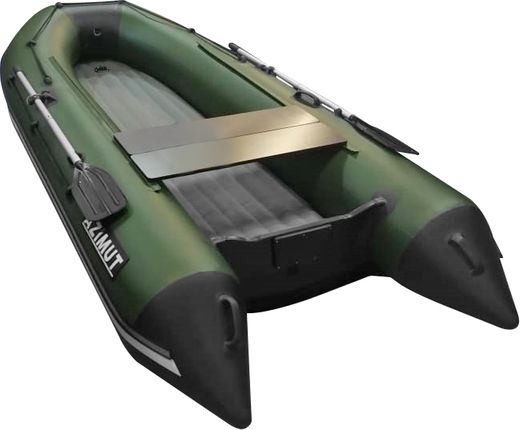 Надувная лодка ПВХ, AZIMUT Vector 370 НДНД, зеленый/черный