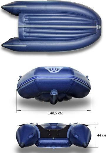 Надувная лодка ПВХ, Флагман 300 НДНД, серо-синий