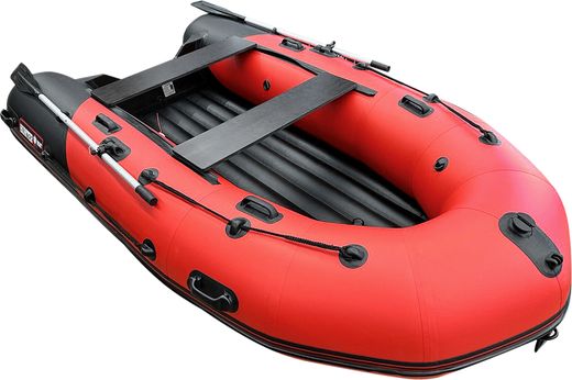 Надувная лодка ПВХ, Хантер 330 Про НДНД, красный/черный