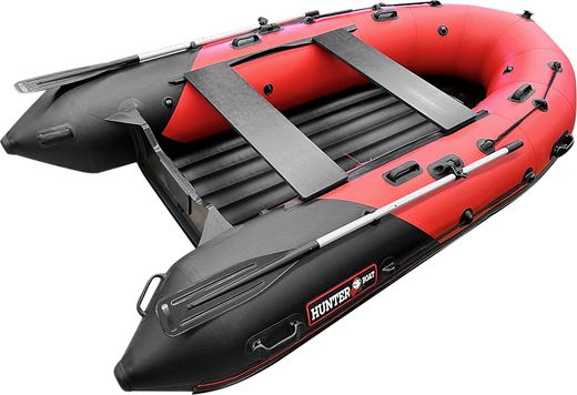Надувная лодка ПВХ, Хантер 330 Про НДНД, красный/черный