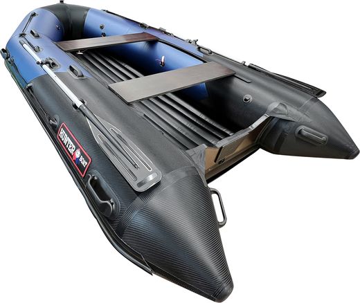 Надувная лодка ПВХ, Хантер 350 Про Спорт НДНД, синий/карбон