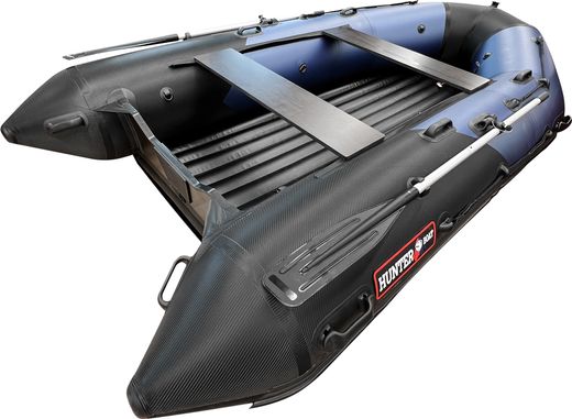 Надувная лодка ПВХ, Хантер 350 Про Спорт НДНД, синий/карбон