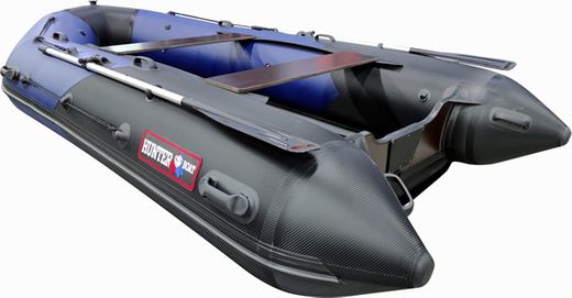 Надувная лодка ПВХ, Хантер 370 Про Спорт НДНД, синий/карбон