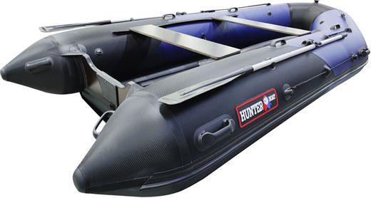 Надувная лодка ПВХ, Хантер 370 Про Спорт НДНД, синий/карбон