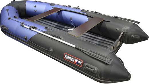 Надувная лодка ПВХ, Хантер 400 Про Спорт НДНД, синий/карбон