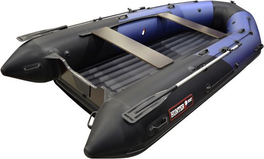 Надувная лодка ПВХ, Хантер 400 Про Спорт НДНД, синий/карбон