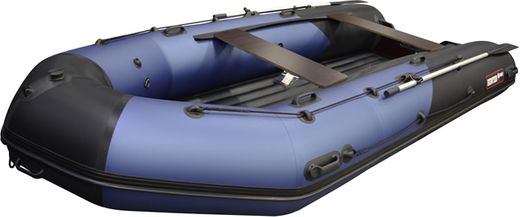 Надувная лодка ПВХ, Хантер 400 Про Спорт НДНД, синий/карбон