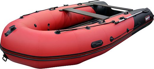 Надувная лодка ПВХ, Хантер 420 Про НДНД, красный/черный