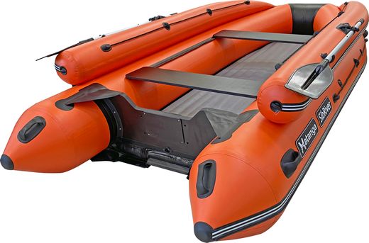 Надувная лодка ПВХ Хатанга Jet-475 Lux НДНД, оранжевый/черный, SibRiver