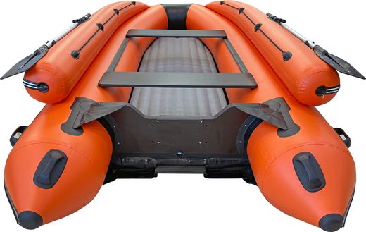 Надувная лодка ПВХ Хатанга Jet-475 Lux НДНД, оранжевый/черный, SibRiver