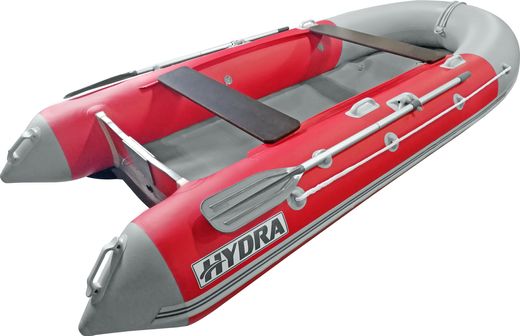 Надувная лодка ПВХ, HYDRA Delta 380 НДНД, красный-св.серый, PRO, (PC)