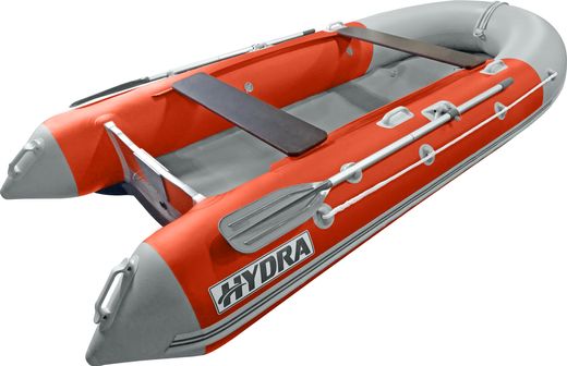 Надувная лодка ПВХ, HYDRA Delta 380 НДНД, оранжевый-св.серый, PRO, (PC)
