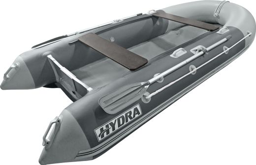 Надувная лодка ПВХ, HYDRA Delta 380 НДНД, серый-св.серый, PRO, (PC)