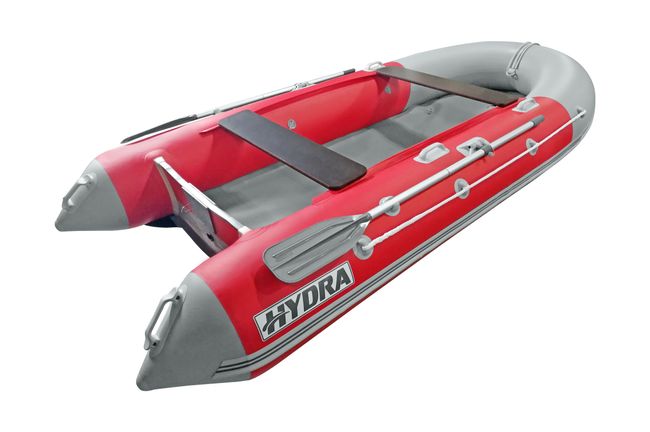 Надувная лодка ПВХ, HYDRA Delta 400 НДНД, красный-св.серый, PRO, (PC)