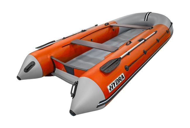 Надувная лодка ПВХ, HYDRA NOVA 350 НДНД, оранжевый-св.серый, OPTIMA, (PC)