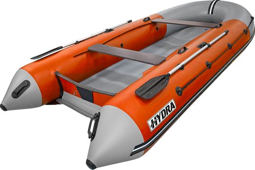 Надувная лодка ПВХ, HYDRA NOVA 365 НДНД, оранжевый-св.серый, OPTIMA, (PC)
