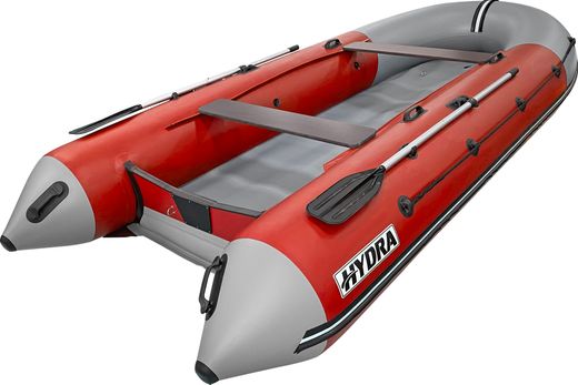 Надувная лодка ПВХ, HYDRA NOVA 380 НДНД, красный-св.серый, PRO, (PC)