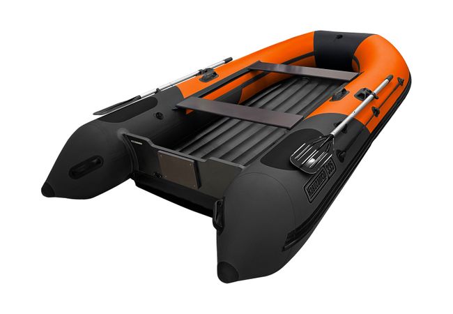 Надувная лодка ПВХ, Навигатор 350Lite НДНД, оранжевый-черный, FORZA