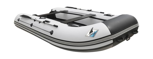 Надувная лодка ПВХ, ORCA 360F НДНД, фальшборт, белый/темно-серый