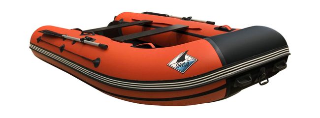 Надувная лодка ПВХ, ORCA 380 НДНД, оранжевый/черный
