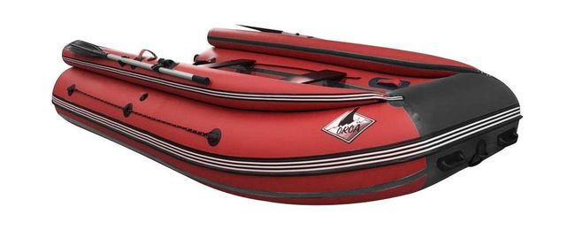 Надувная лодка ПВХ, ORCA 380F НДНД, фальшборт, красный/темно-серый