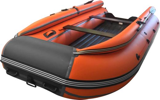 Надувная лодка ПВХ, ORCA 380F НДНД, фальшборт, оранжевый/черный