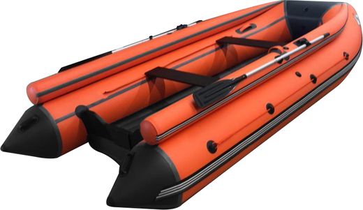 Надувная лодка ПВХ, ORCA 380F НДНД, фальшборт, оранжевый/черный