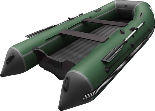 Надувная лодка ПВХ, ORCA 400 НДНД, зеленый/темно-серый