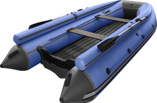 Надувная лодка ПВХ, ORCA 400F НДНД, фальшборт, темно-серый/синий