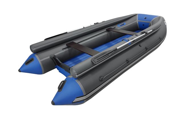 Надувная лодка ПВХ, ORCA 420F НДНД, фальшборт, серый/синий