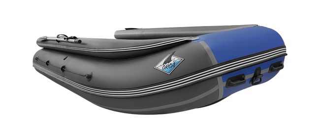 Надувная лодка ПВХ, ORCA 420F НДНД, фальшборт, серый/синий