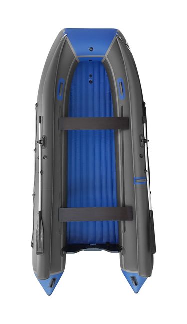 Надувная лодка ПВХ, ORCA 420F НДНД, фальшборт, серый/синий