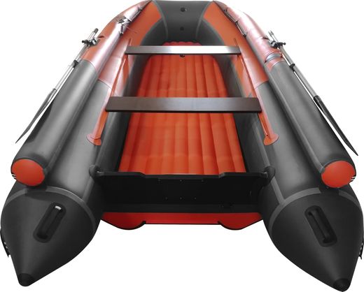 Надувная лодка ПВХ, ORCA 420GTF НДНД, фальшборт, оранжевый/темно-серый