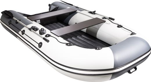 Надувная лодка ПВХ, Ривьера 3200 НДНД Гидролыжа Комби, светло-серый/графит